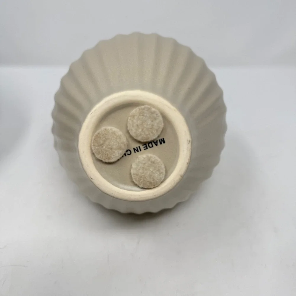 Ceramic Bud Vase Set 3 Blue Tan Brown Pottery Neutral MCM Minimalist Boho Decor